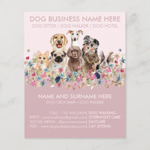 Papier Tracts de service de garde de chien mignon rose