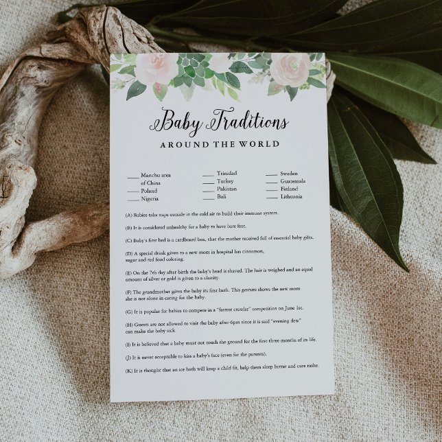 Papier Traditions de bébé DEVON autour du monde jeu (Créateur téléchargé)