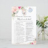 Papier Traditions Mariages de la fête du thé rose Floral (Debout devant)