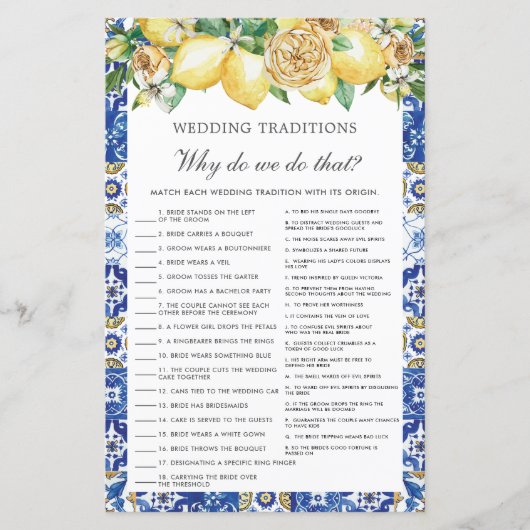 Papier Traditions Mariages florales de citrons (Devant)