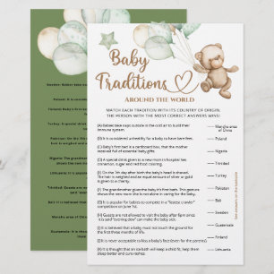 Papier Traditions pour bébés Baby shower pour ours en pel