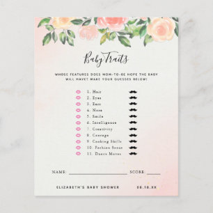 Papier Traits de bébé   Jeu de Baby Shower