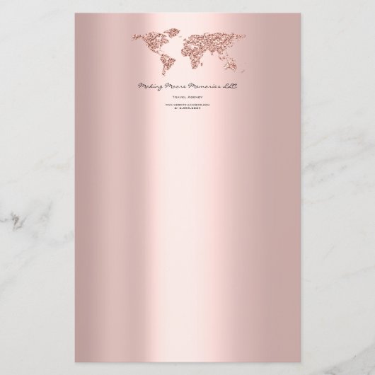 Papier Travel Blogger Agency Earth Globe Rose Parties sci (Devant)