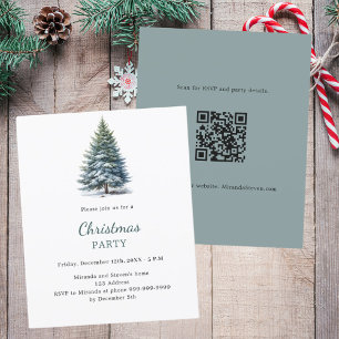 Papier Tree snow QR code Christmas Party invitation