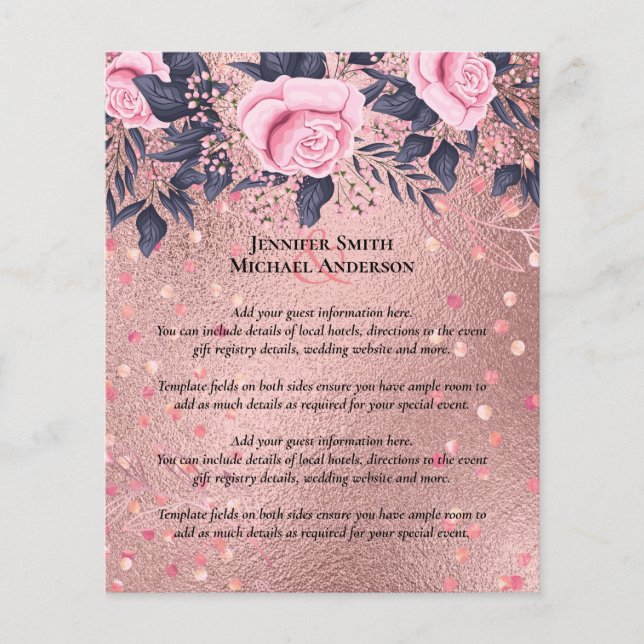 Papier Trending ROSEGOLD Mariage Rose Marine Métallique (Devant)