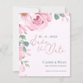 Papier Trendy Pretty Rose Floral Wedding Enregistrer la d (Devant)