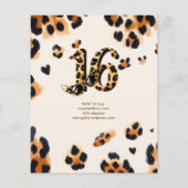 Papier Trendy Sweet 16 Empreinte de léopard Safari (Dos)