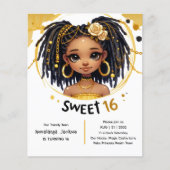 Papier Trendy Sweet 16 Noir Ado Anniversaire Noir Or (Devant)