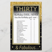 Papier Trente Anniversaire Jamais ou jamais Jeu (Devant)