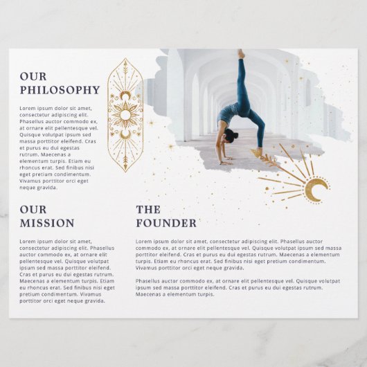 Papier Tri-Fold d'encre foncée de lune céleste holistique (Dos)