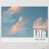 Papier Tri-Fold Face Cloud Memorial Service Program Circu (Devant)