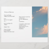 Papier Tri-Fold Face Cloud Memorial Service Program Circu (Dos)
