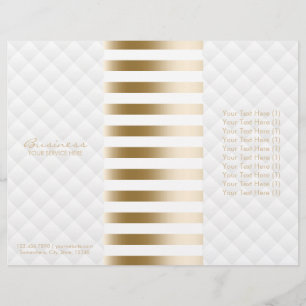 Papier Tri-Fold Modern Gold Stripes & Diamond Quilted