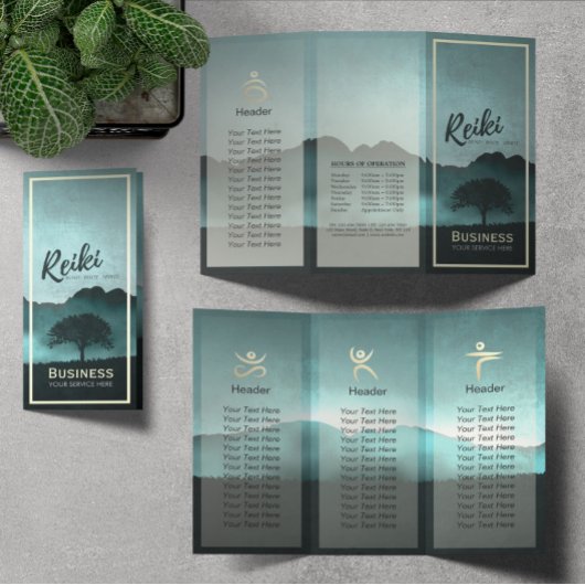 Papier Tri-Fold Reiki Master Yoga instructeur de médiatio