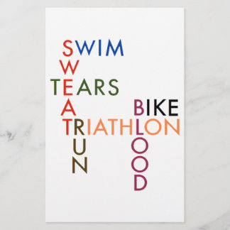 Papier Triathlon Vélo de natation Courir de sang Sueur La