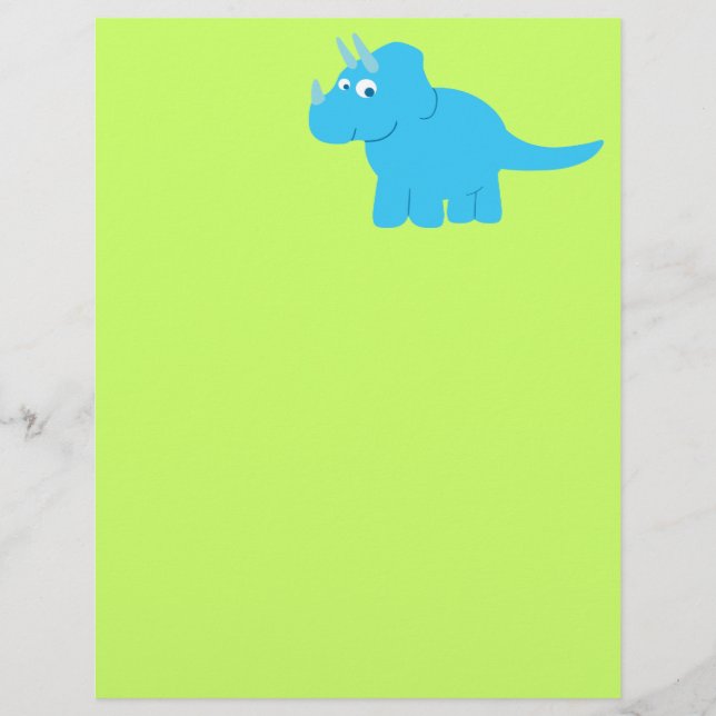 Papier Tricératops bleu Dinosaur (Devant)