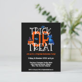 Papier Trick Budget Ou Traiter Halloween Invitation Noir (Debout devant)