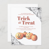 Papier Trick ou traiter Halloween minimaliste Citrouille  (Devant / Derrière)