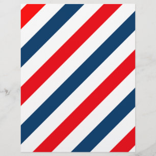 Papier Tricolor Diagonal Stripes (bleu, blanc et rouge)