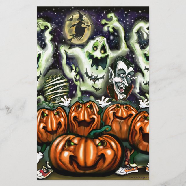 Papier Trio de Ghosts Citrouille (Devant)