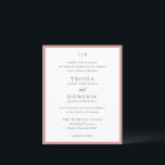 Papier Trisha Coral rose Faire-part de mariage budgétaire<br><div class="desc">Invitations de mariage modernes avec un design propre avec des polices serif et script.</div>