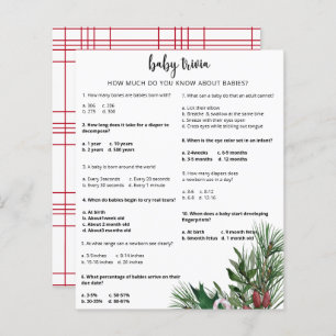 Papier Trivia à feuillage persistant Snow Baby   Jeu Baby