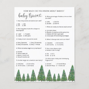 Papier Trivia de bébé neige toujours verte Jeu de Baby