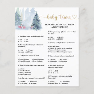 Papier Trivia d'hiver pour bébés   Jeu Baby shower