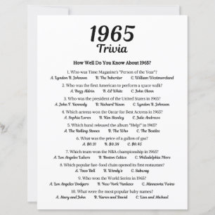 Papier Trivia Game 1965