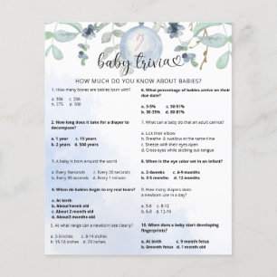 Papier Trivia hivernale pour bébé neige   Jeu Baby shower