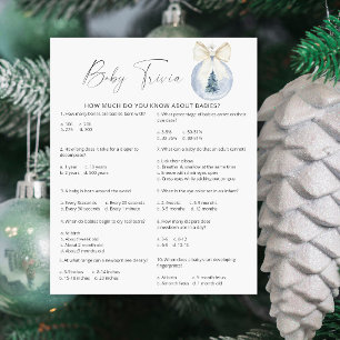 Papier Trivia hivernale pour bébé neige Jeu Baby shower