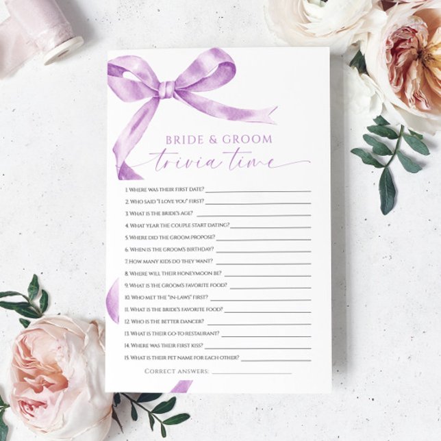 Papier Trivia Jeu Pour Mariée Et Groom (Créateur téléchargé)