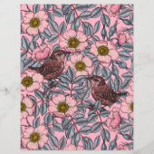 Papier Troglodytes dans les roses (Dos)