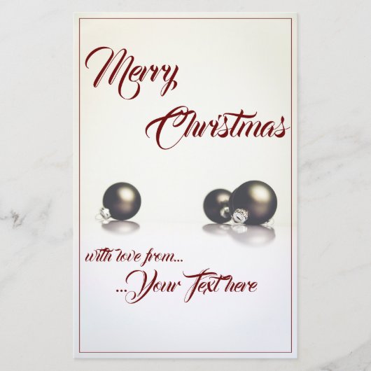 Papier Trois boules de noël devant un arrière - plan lége (Devant)