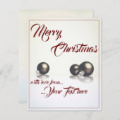 Papier Trois boules de noël devant un arrière - plan lége (Devant / Derrière)