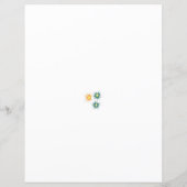 Papier trois fleurs aux pétales verts et oranges (Dos)