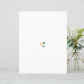 Papier trois fleurs aux pétales verts et oranges (Debout devant)