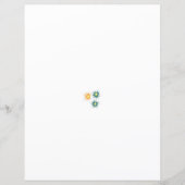 Papier trois fleurs aux pétales verts et oranges (Devant)