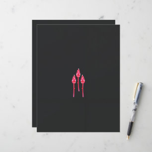 Papier Trois fleurs roses avec un arrière - plan noir