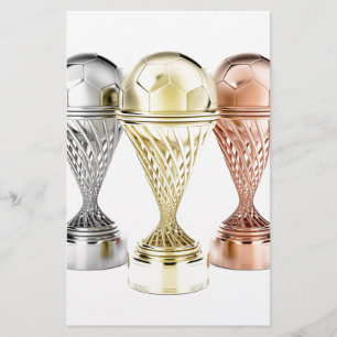 Papier trophées de football en blanc