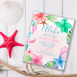 Papier Tropical budget d'été invitation fête d'anniversai