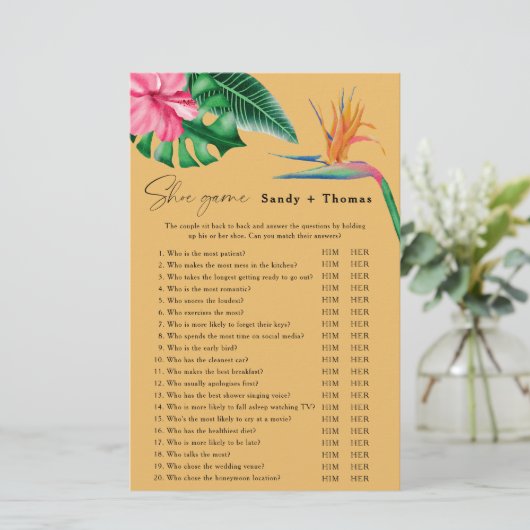 Papier Tropical - Chaussure jeu de douche nuptiale (Debout devant)