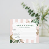 Papier Tropical chic palmier conseils et vœux enterrement (Debout devant)