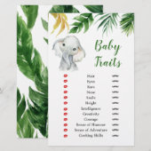 Papier Tropical Elephant Boy Baby shower Baby Traits Jeu (Devant / Derrière)