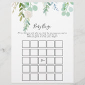 Papier Tropical Floral Baby Bingo jeu de douche (Devant)