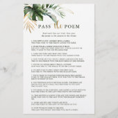 Papier Tropical Foliage Passer le jeu de Fête des mariées (Devant)