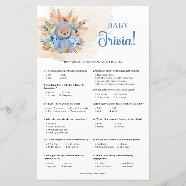 Papier Tropical garçon en peluche ours pampas herbe Baby  (Devant)