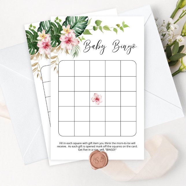 Papier Tropical girl douche baby shower bingo (Créateur téléchargé)