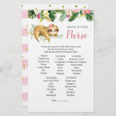 Papier Tropical Girl Sloth Baby shower Jeu de bourse (Devant / Derrière)