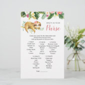 Papier Tropical Girl Sloth Baby shower Jeu de bourse (Debout devant)